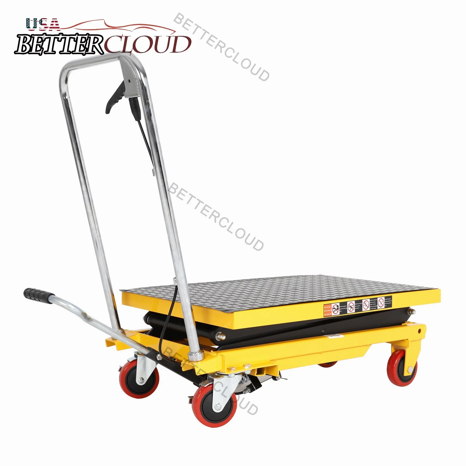 330 lbs Hydraulic Lift Table Cart Manual Double Scissor Lift Table 50" - Image 4