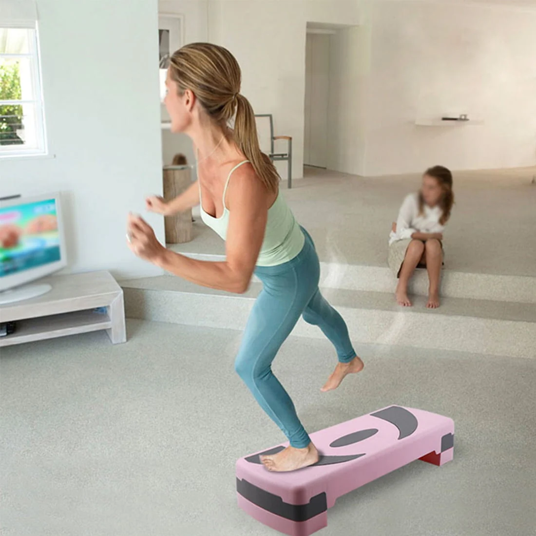 INTBUYING Aerobic Fitness Pedal Yoga Sports Pedal Adjust 4" - 6" - 8" Exercise Stepper Platform