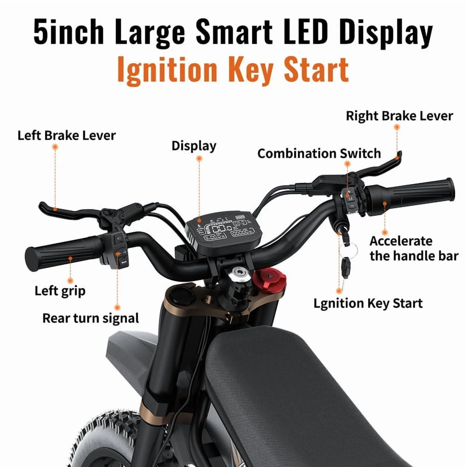GT73 PRO 338 NM Electric Dirt Bike for Adults,3000W(Peak)Dual Motor 50Mph Max Speed,60V 50MPH 36.4AH Dual Battery Ebike,85 Miles Range, 25" Motorcycle Tires, All-Terrain for Mountain, Snow, UL2849(50Mph) - Image 9