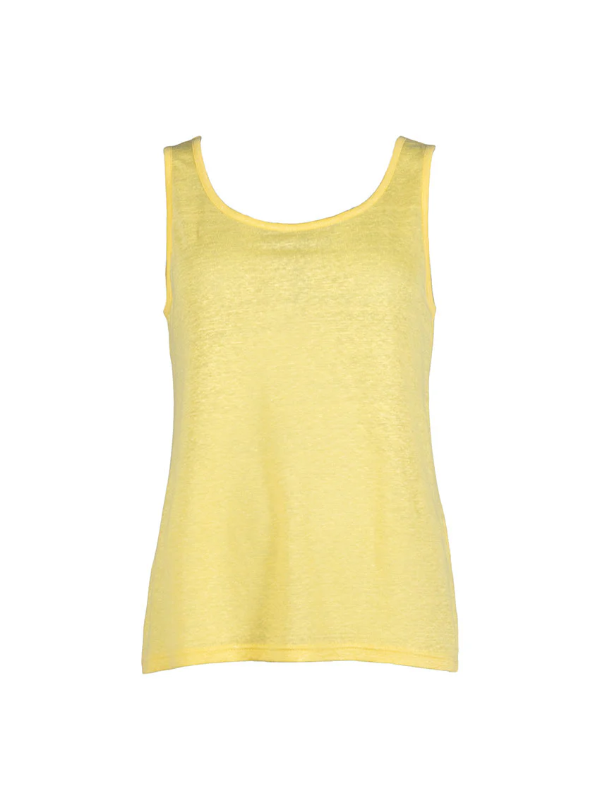 Débardeur femme en lin Jaune citron