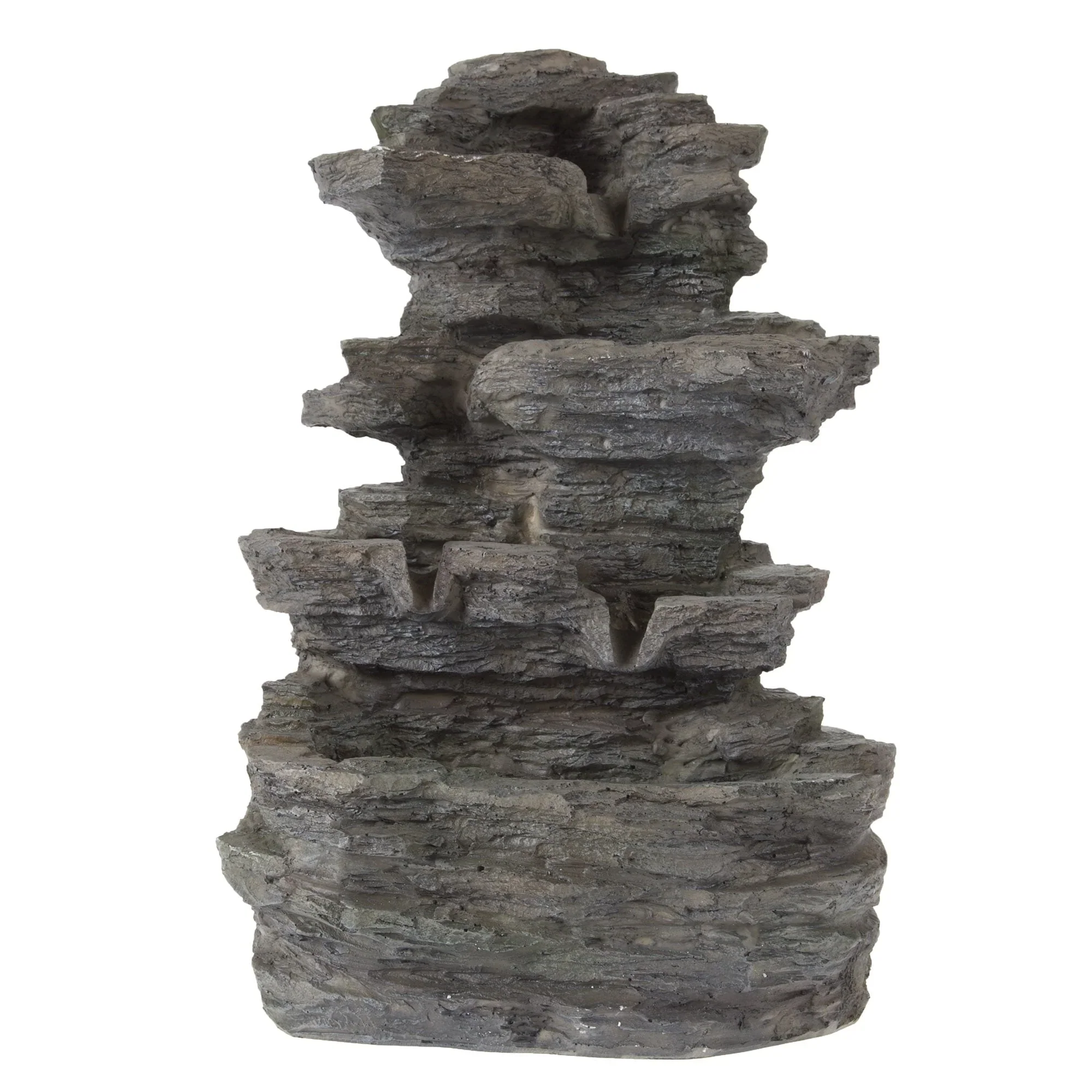 Pure Garden Tabletop Waterfall Fountain, Gray
