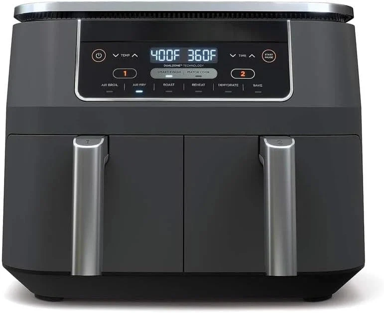 10 quart 6-IN-1 Dualzone Xl 2-BASKET Air Fryer with 2 Independent Frying Baskets, Match Cook & Smart Finish to Roast, Broil, Dehydrate for…