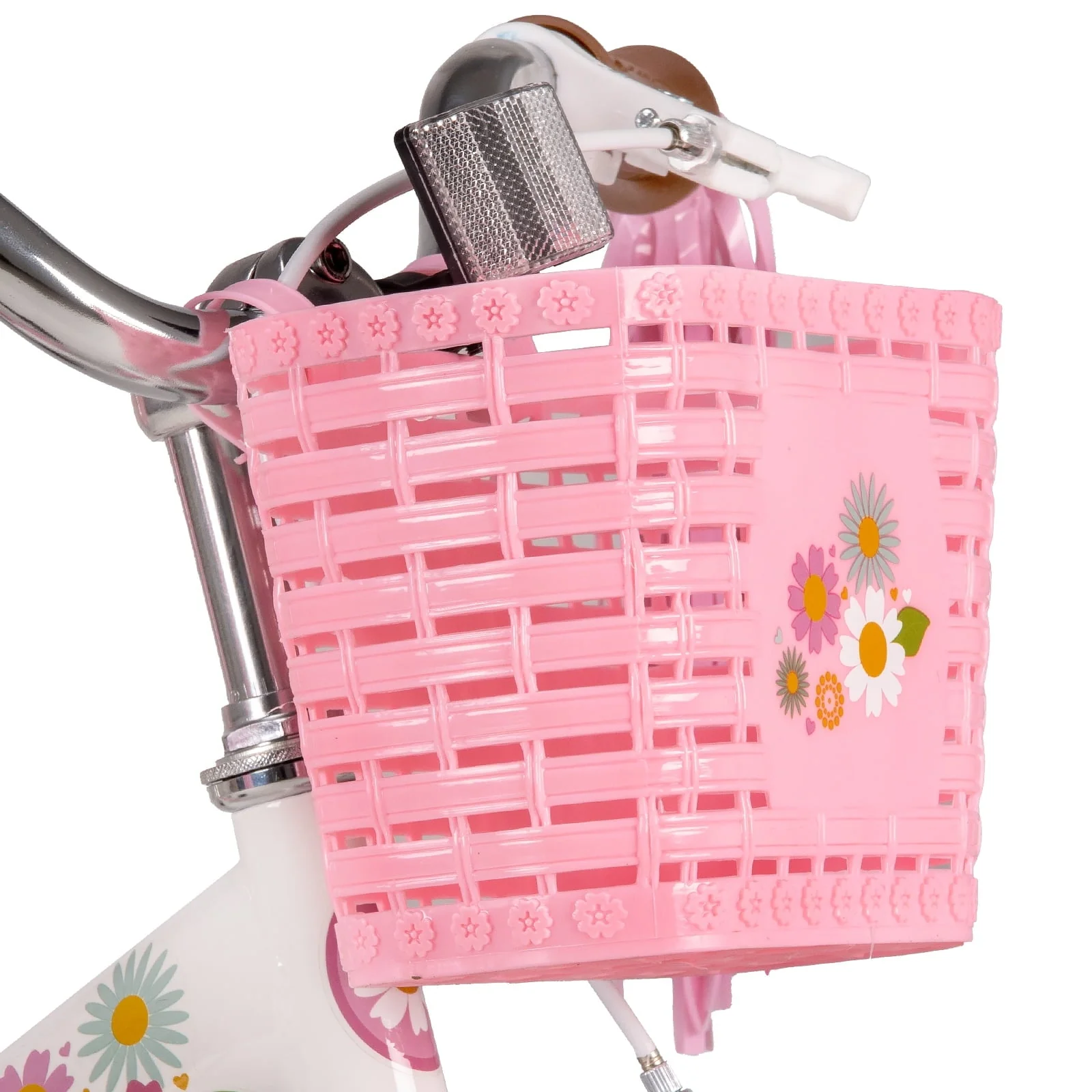 JOYSTAR Little Daisy 12 Inch Kids Bike for 2 3 4 Years Girls with Training Wheels Princess Kids Bicycle with Basket Bike Streamers Toddler Cycle Bikes White Image 9
