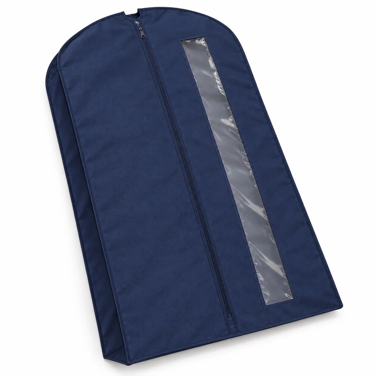 Navy Windowed Garment Cover, Wide Gusset
