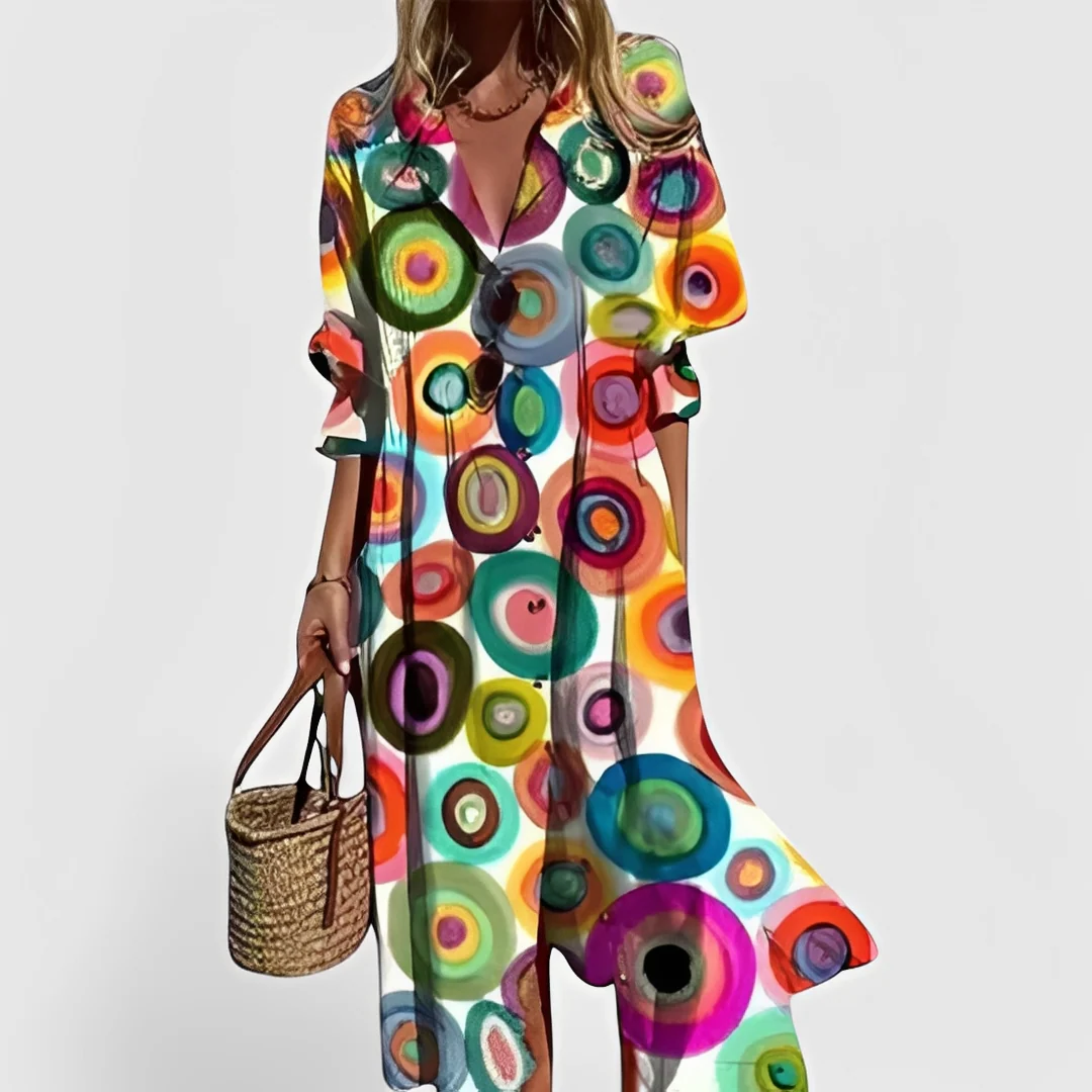 Millie - Robe midi à fleurs élégante