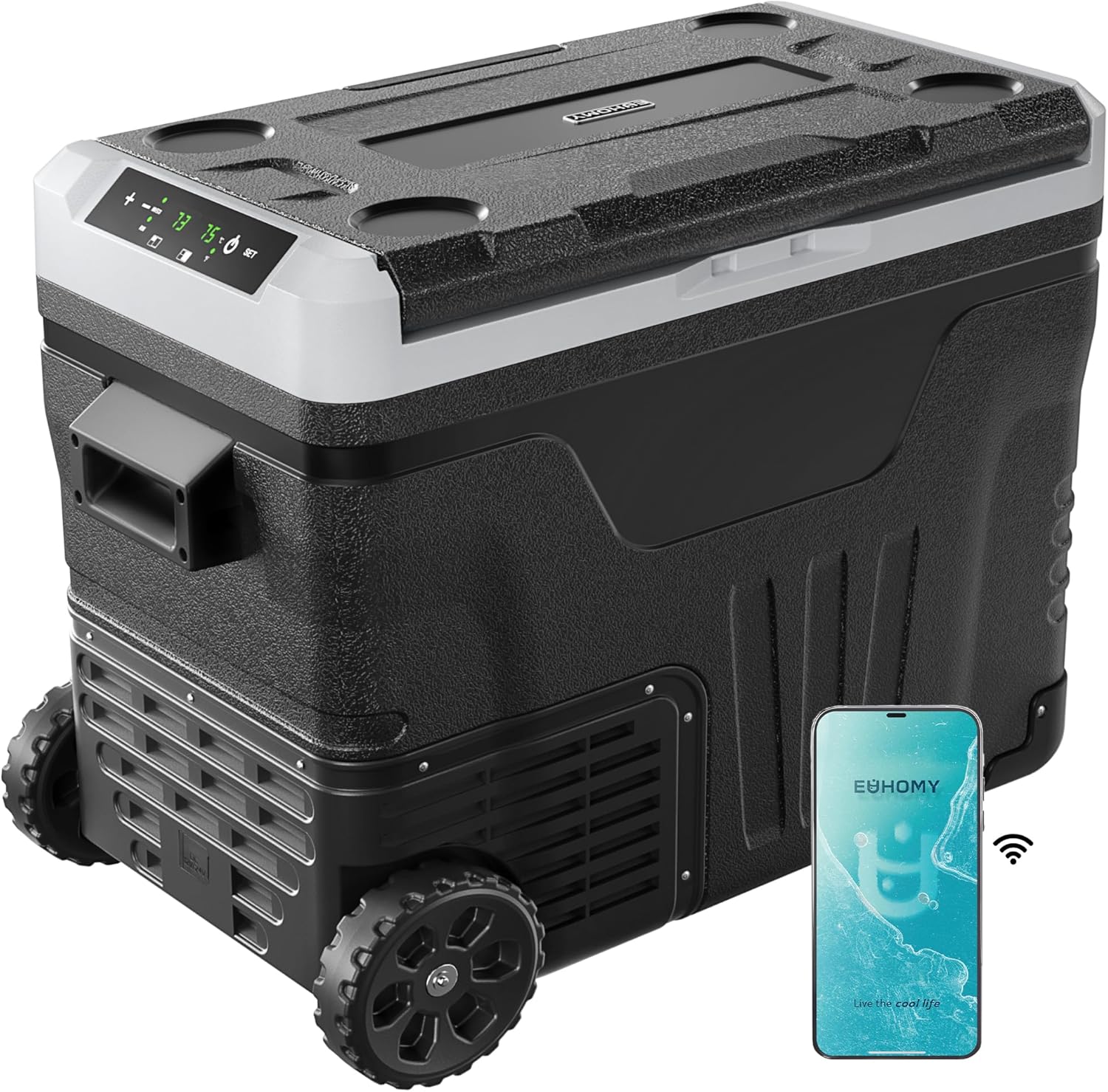 Réfrigérateur/congélateur portable EUHOMY 12 volts 53 QT (50 L) 12 V/24 V CC