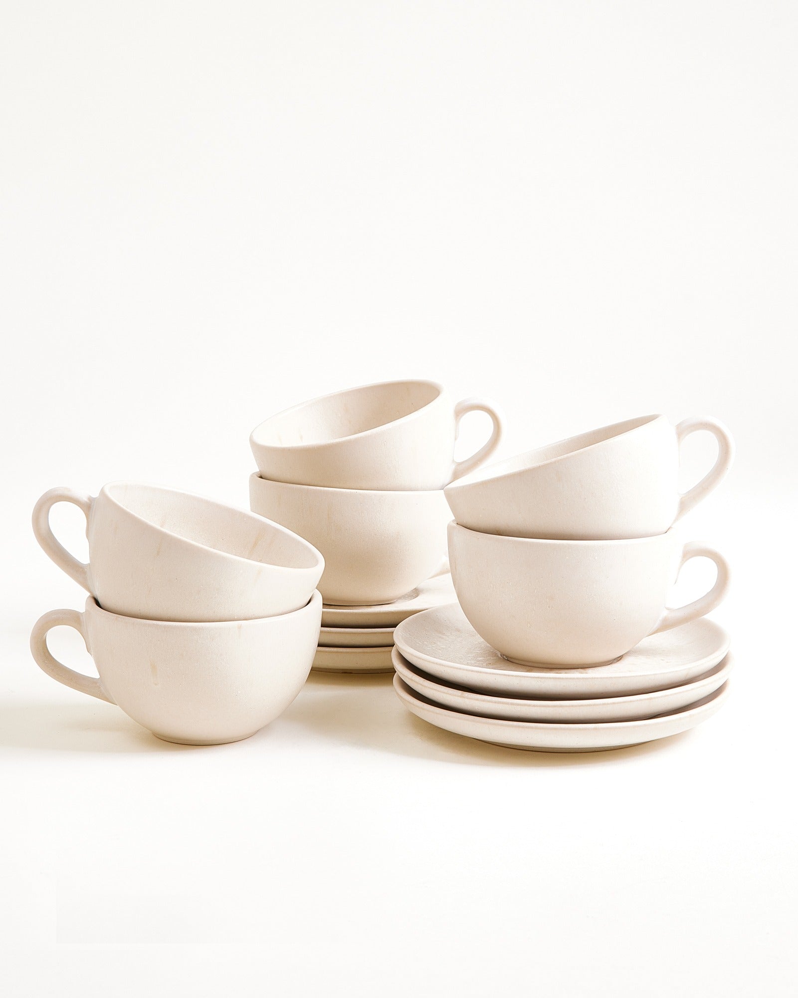 SINTRA - SMALL CAPPUCCINO CUP & SAUCER CLASSIC SAND SET OF 6