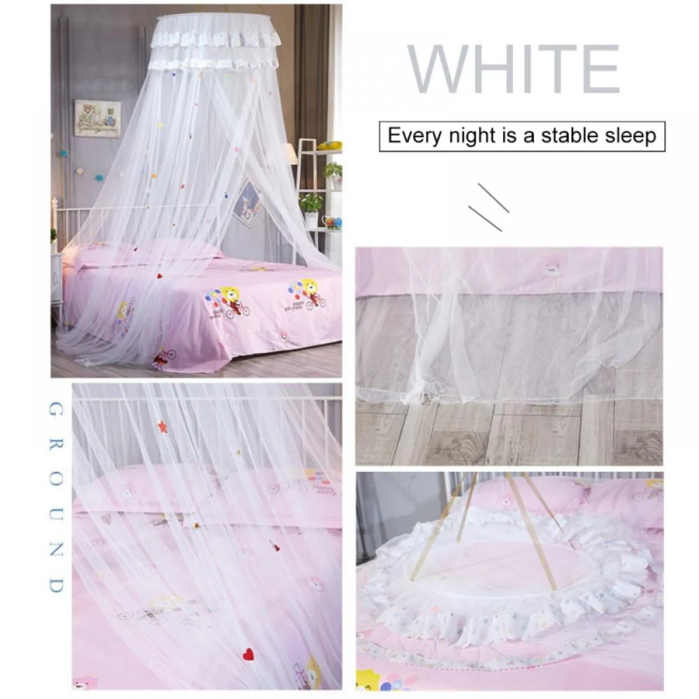Mosquito NET, Elegant Bed Canopy Set Including Full Hanging Kit, Princess Garden Lace Bed Crown Net Bed Ideal for Indoors or Outdoors, Intended for a for Covering Beds, Cribs, Hammocks Image 2