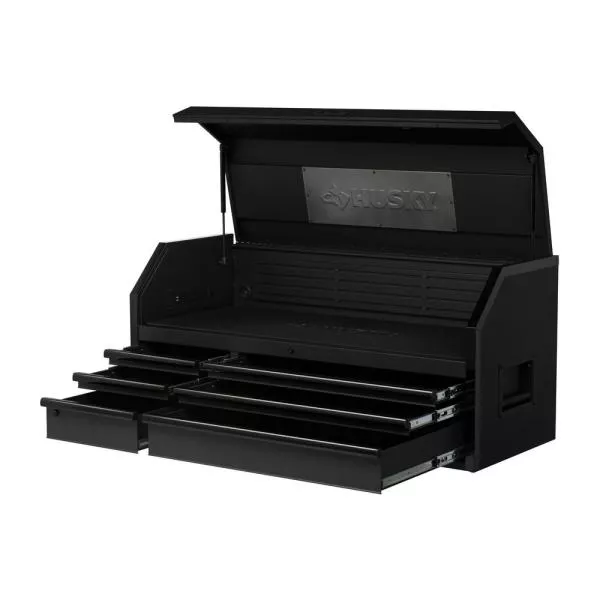 Coffre à outils robuste à 6 tiroirs profonds de 132 cm de large, noir mat