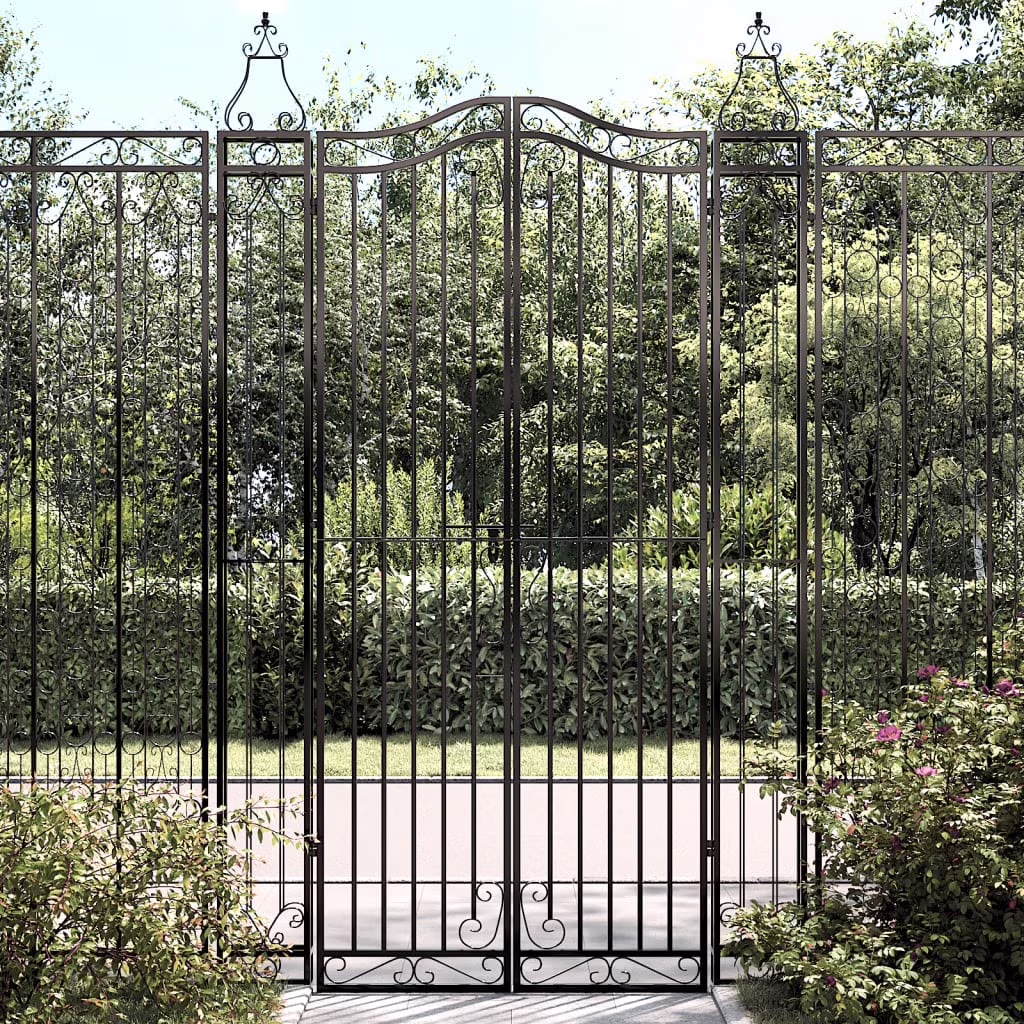 vidaXL Garden Gate Ornamental Fence Gate with Bolt Hinge Trellis Wrought Iron