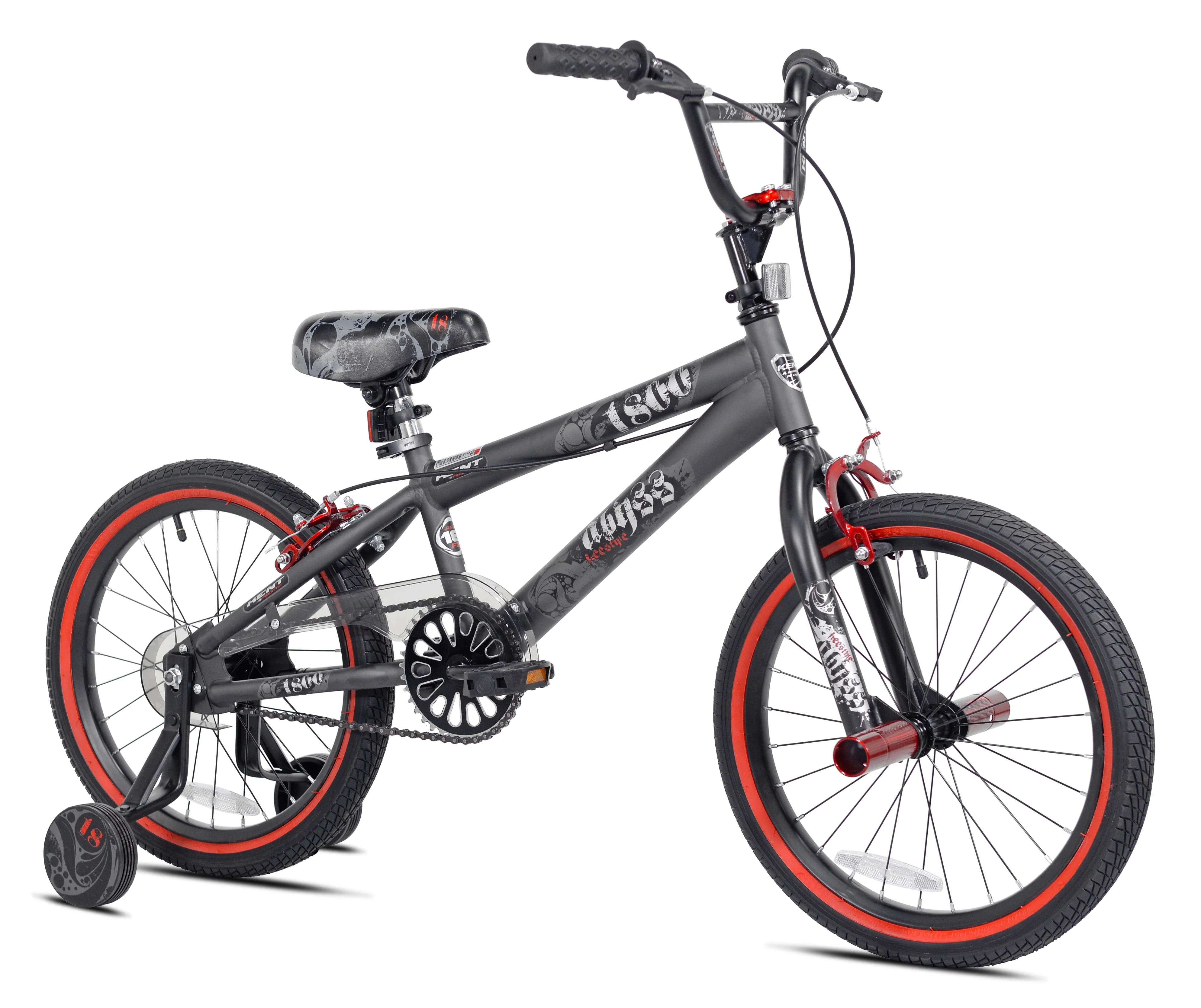 18 In  Abyss Boy's Freestyle BMX Bike, Charcoal Gray