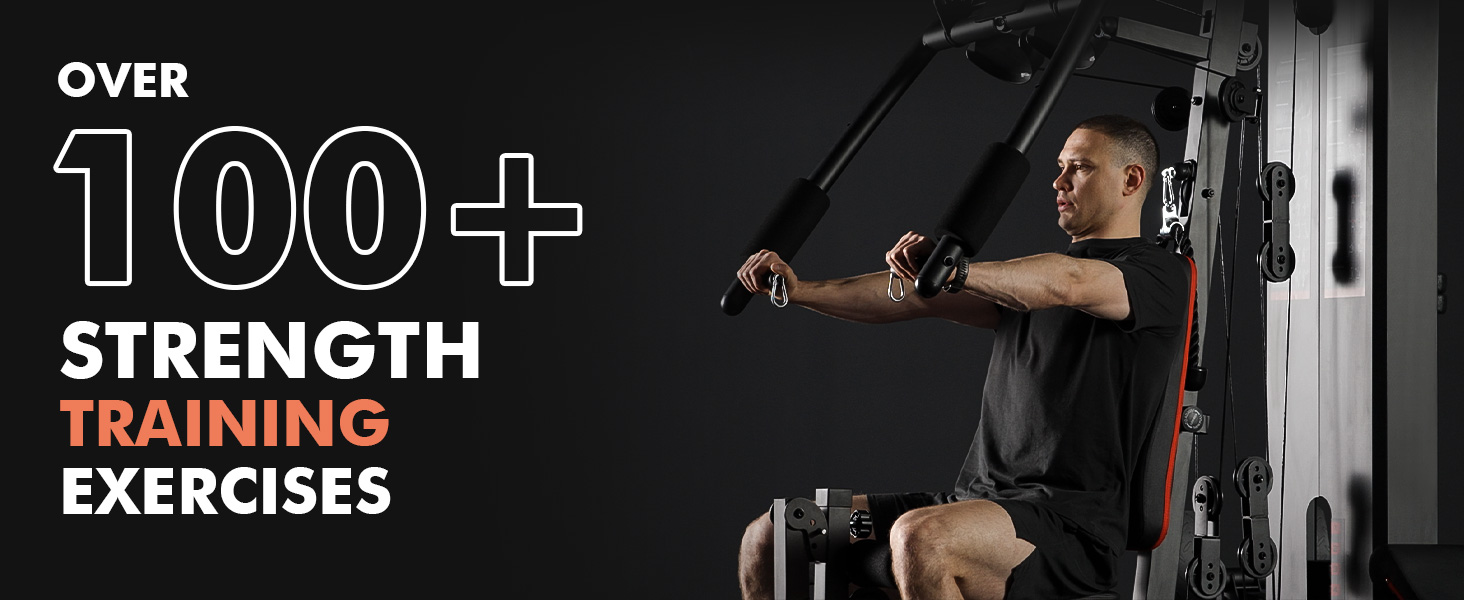Mikolo Home Gym Workout Station with 150LBS Weight Stack Multifunctional Home Gym Equipment