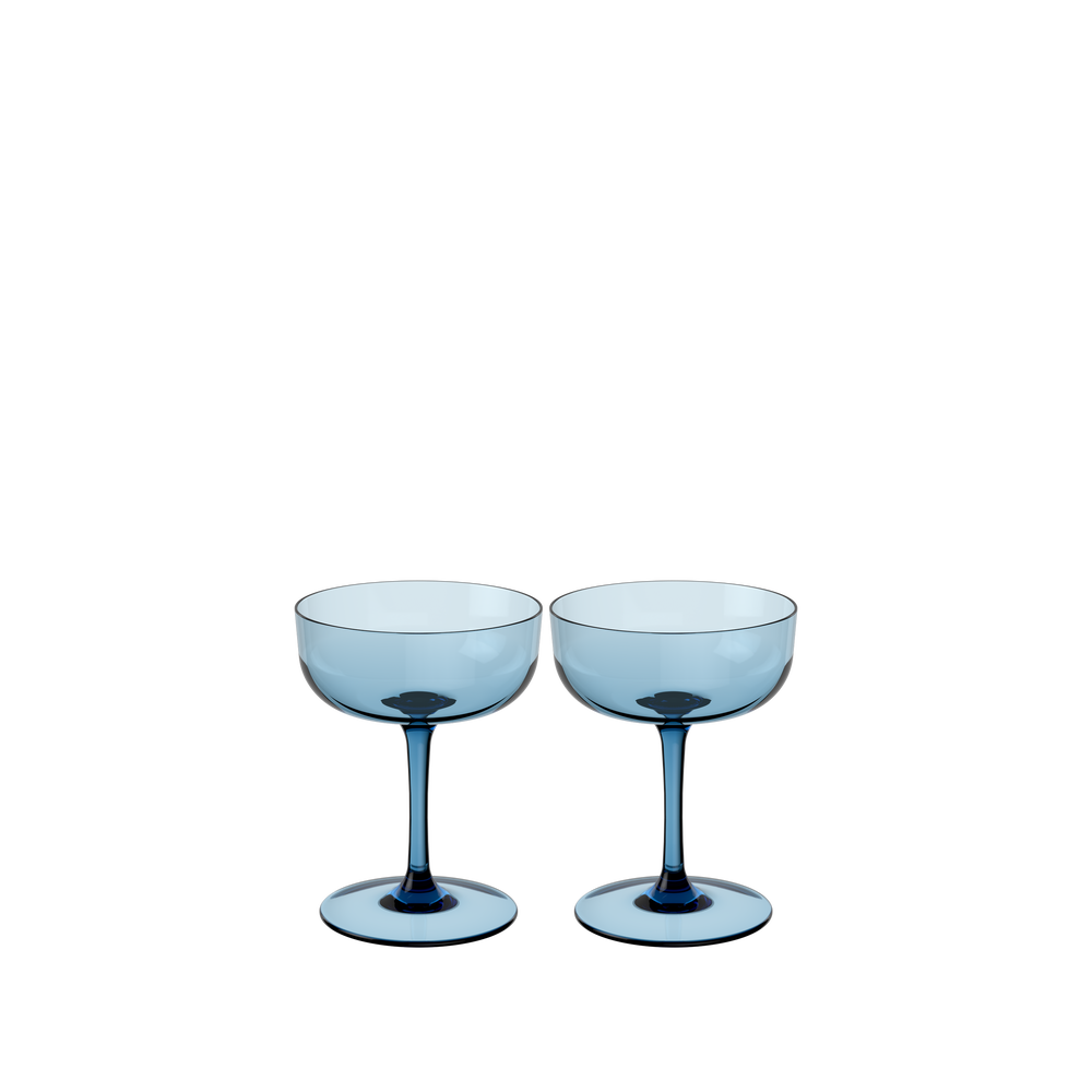 Like Glass Champagne coupe glass - Blue, 4.1 oz, crystal glass