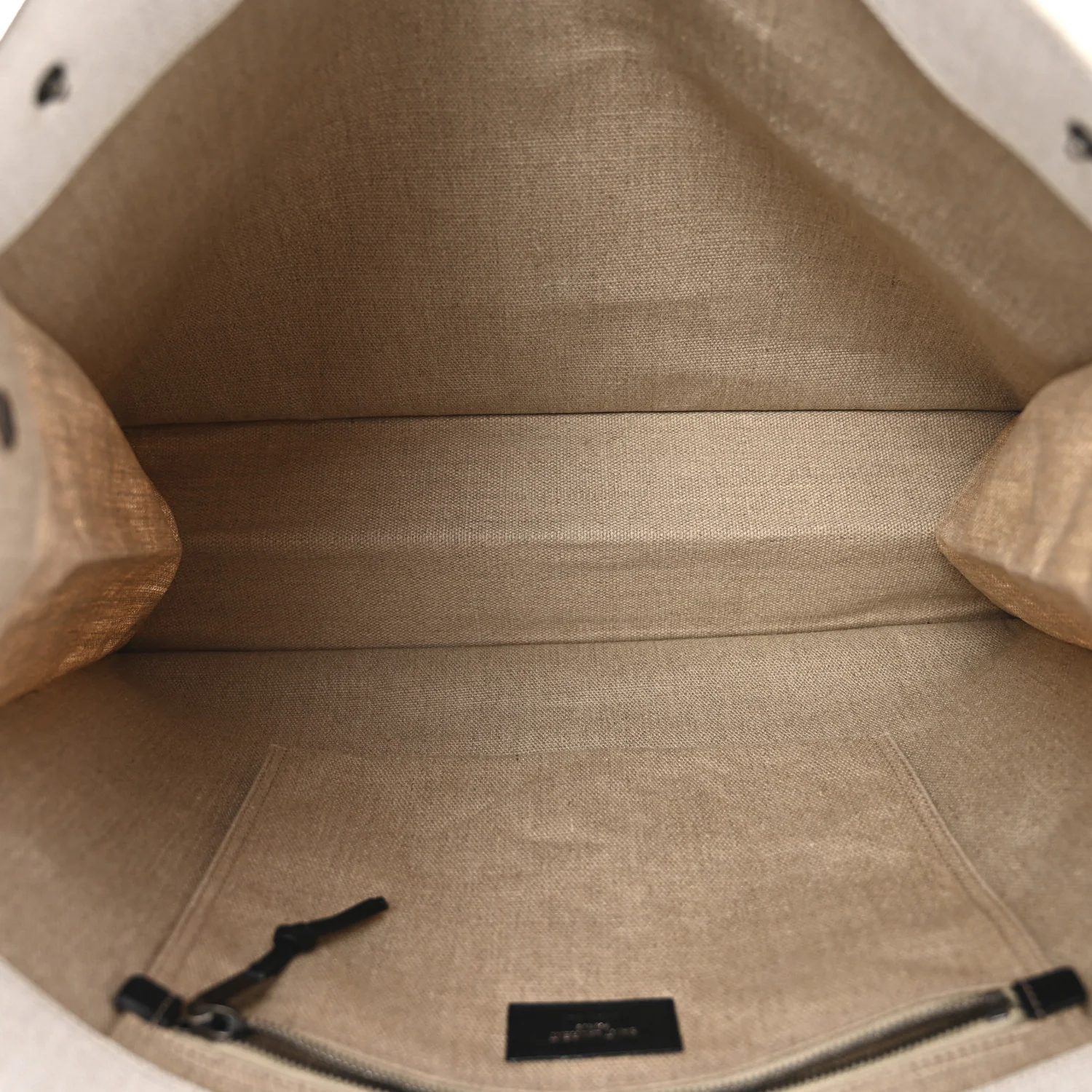 Linen Calfskin Rive Gauche Tote Greggio Natural