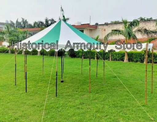 Medieval Round pavilion tent 3m White emerald green waterproof camping Tent Image 4