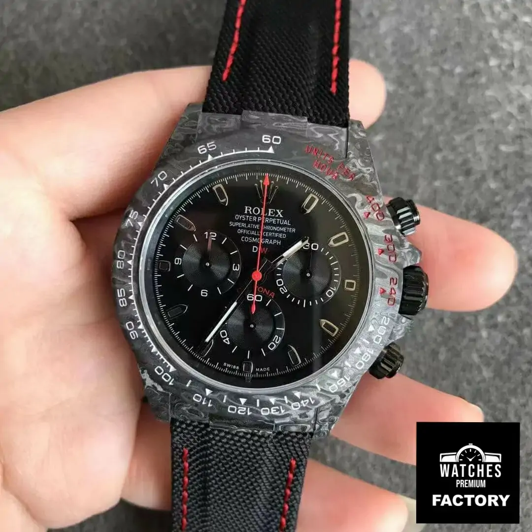 Rolex Daytona Cosmograph Carbon Fiber Diw Customized Version Noob Factory Black Dial