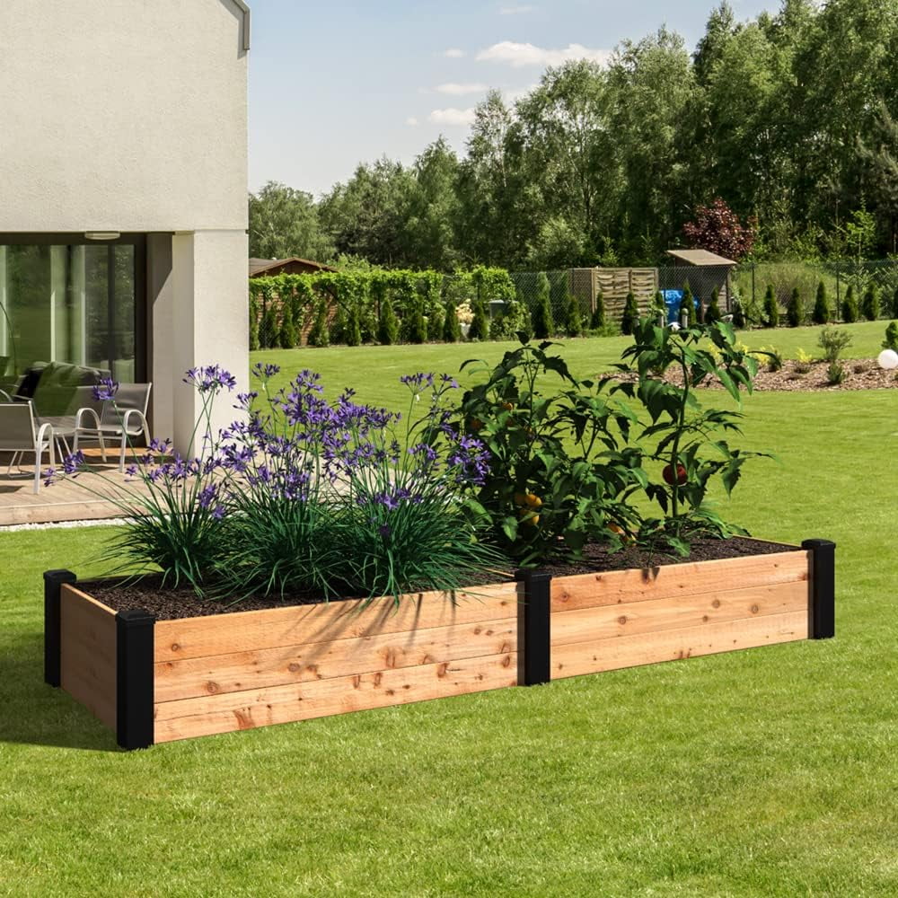 Haven 2 ft. x 8 ft. Natural Cedar Raised Garden Bed(2' x 8'/Haven 3 Plank) - Image 3