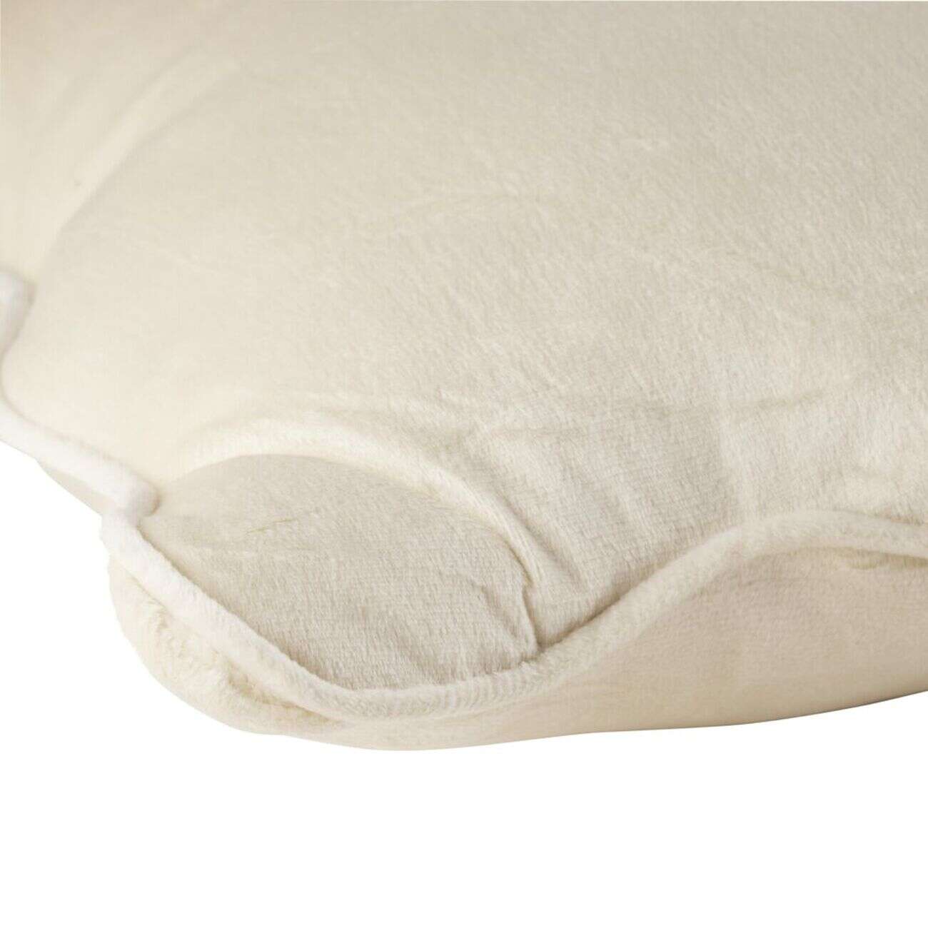 Coussin carré velours bords vague beige 40x40cm