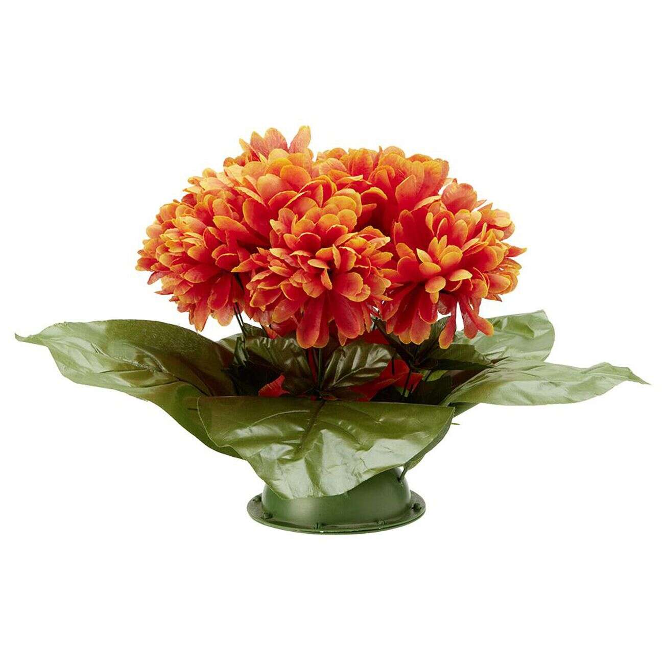 Coussin chrysanthème artificiel 15 têtes orange