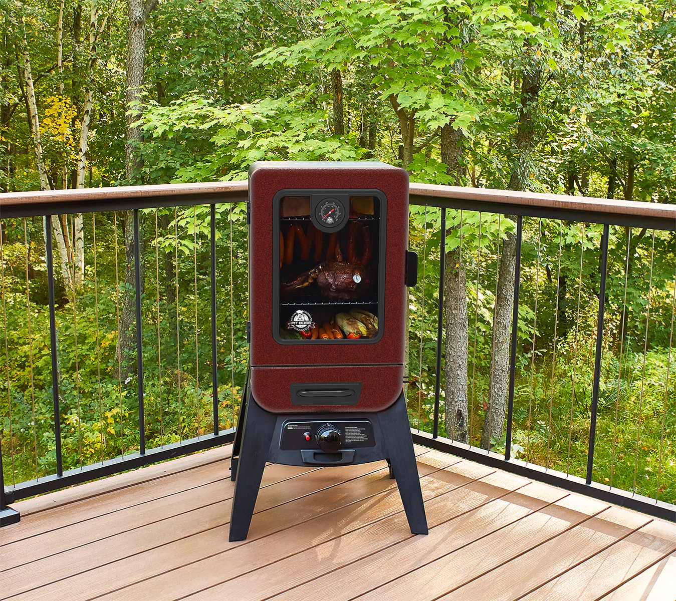 Pit Boss 2 Series Propane Vertical Smoker, Red Hammertone – PBV2G1 Image 3