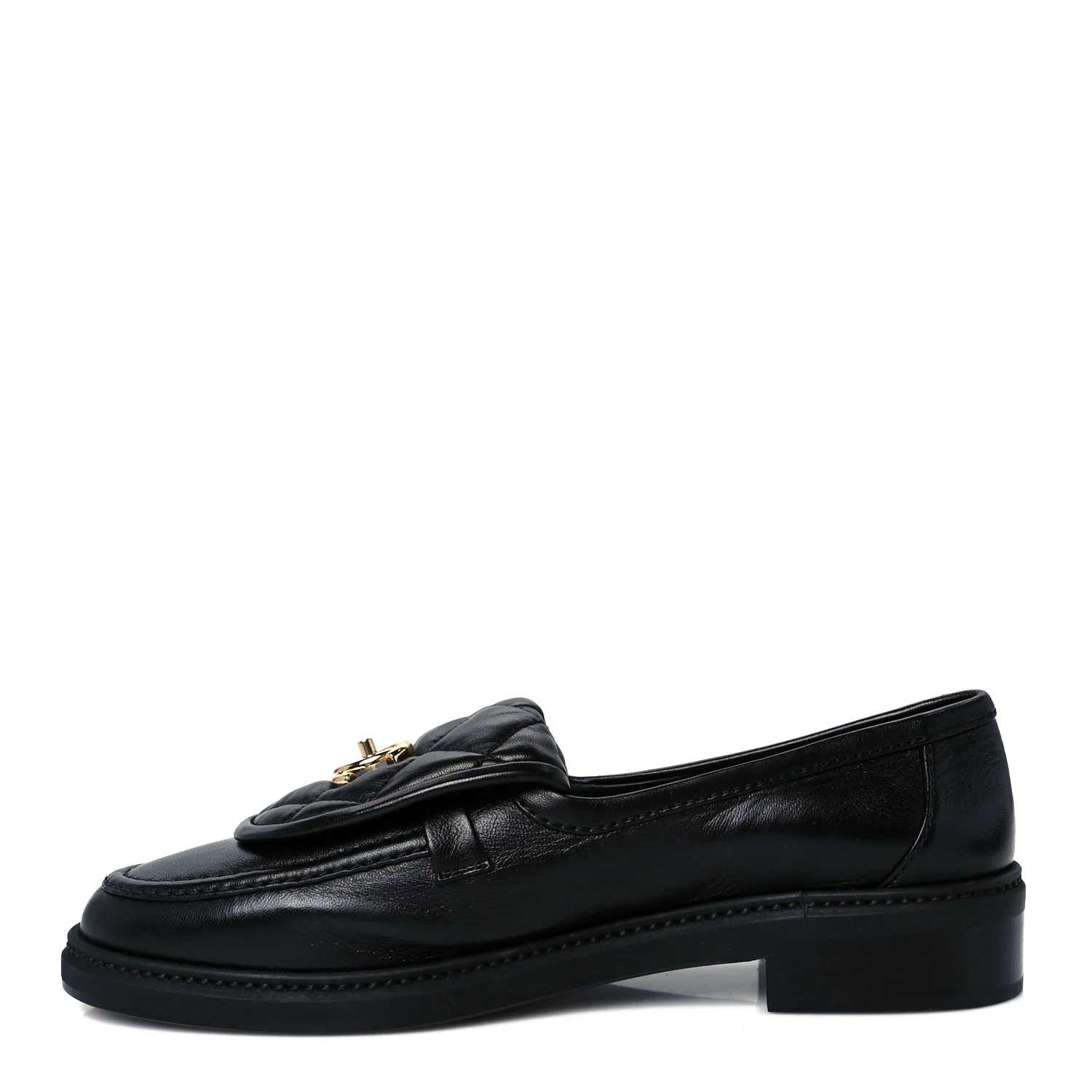 Lambskin Quilted CC Turnlock Loafers 39.5 Black