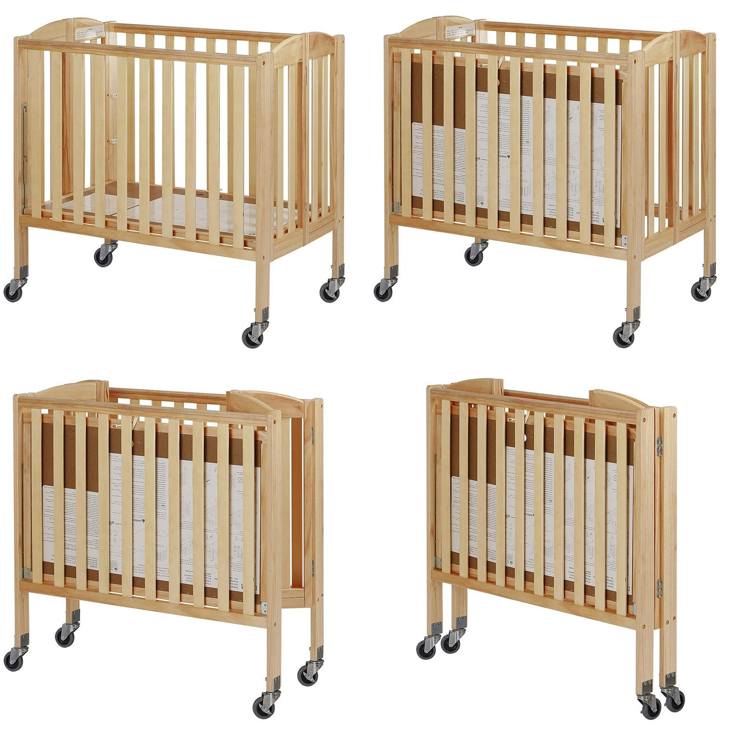 Birch 3-in-1 Folding Portable Mini Crib. Natural - Image 3