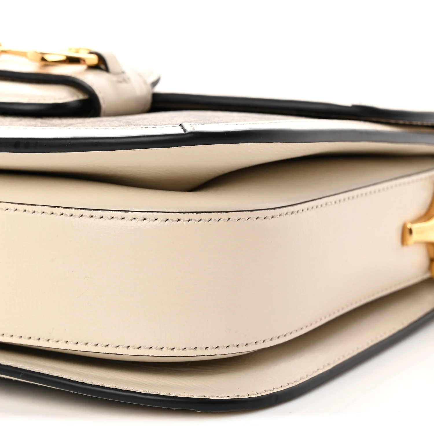 GG Supreme Monogram Horsebit 1955 Shoulder Bag Beige Mystic White