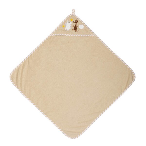 Mummi babyhåndkle med hette Romeventyr beige
