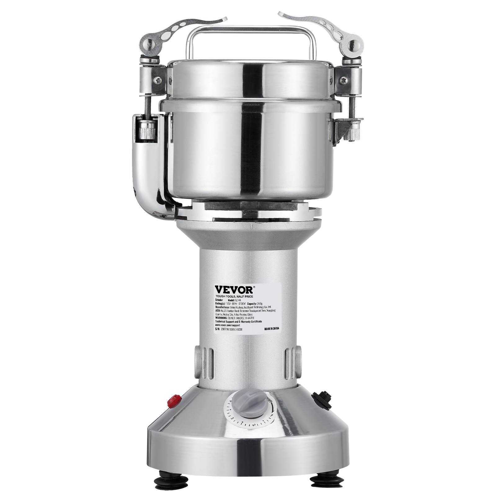 VEVOR 150g Electric Grain Mill Grinder High Speed 1050W Commercial Spice Grinders Stainless Steel Pulverizer Powder Machine for Dry Herbs Grains