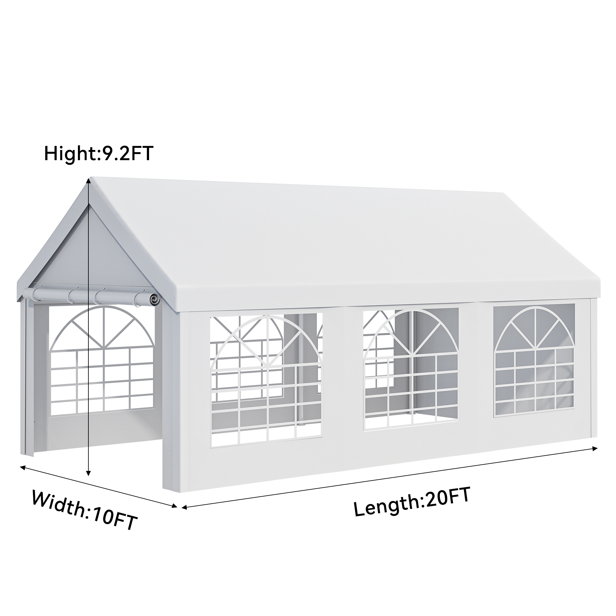 16x32ft Party Tent Heavy Duty Outdoor Wedding Tent Canopy Event Shelters Upgraded Galvanized Steel Carport with Removable Sidewall Windows for Commercial and Parties, White(16' x 32') - Image 10