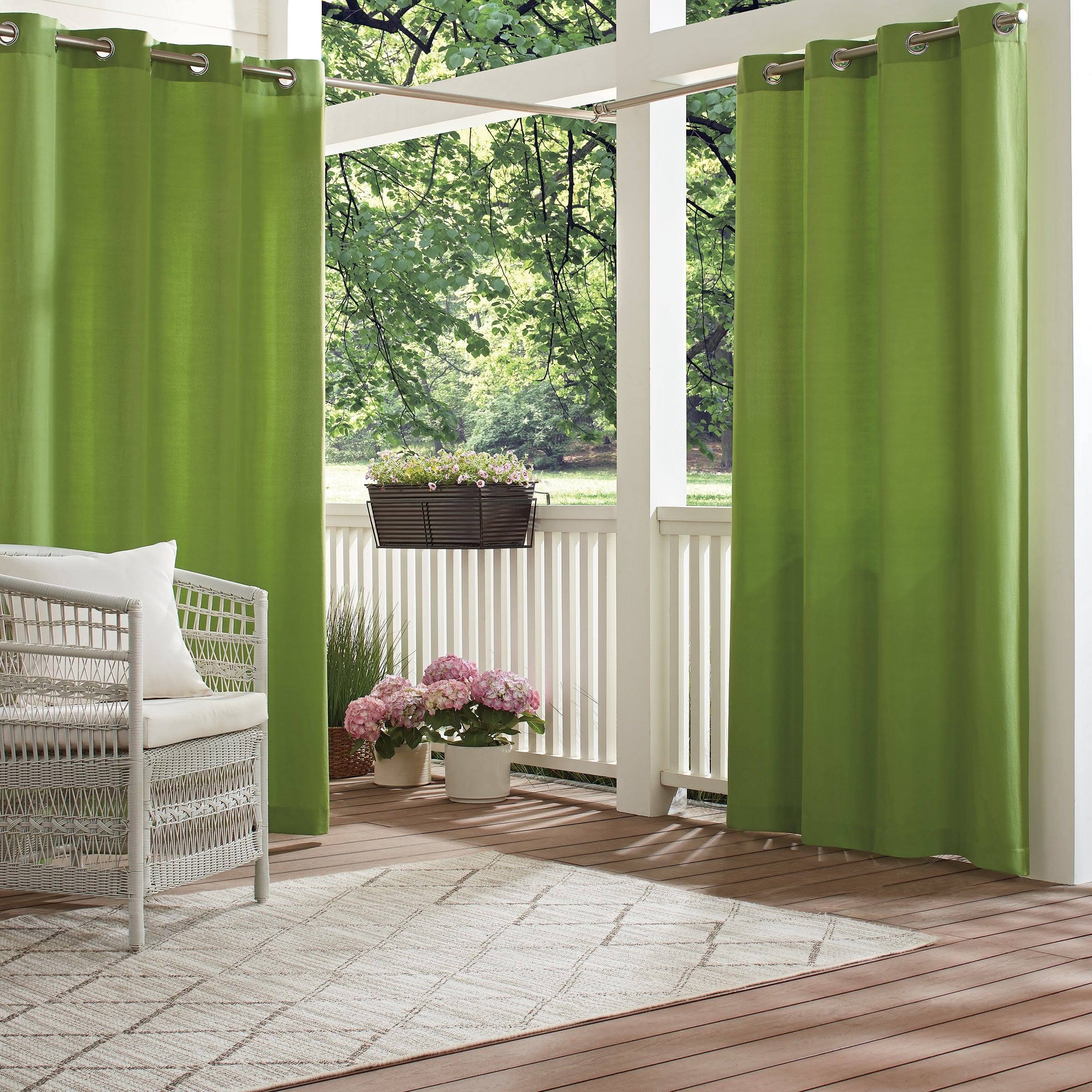 Waverly Sun N Shade Hampton Solid Indoor/Outdoor Grommet Panel - 84 Inches - Green