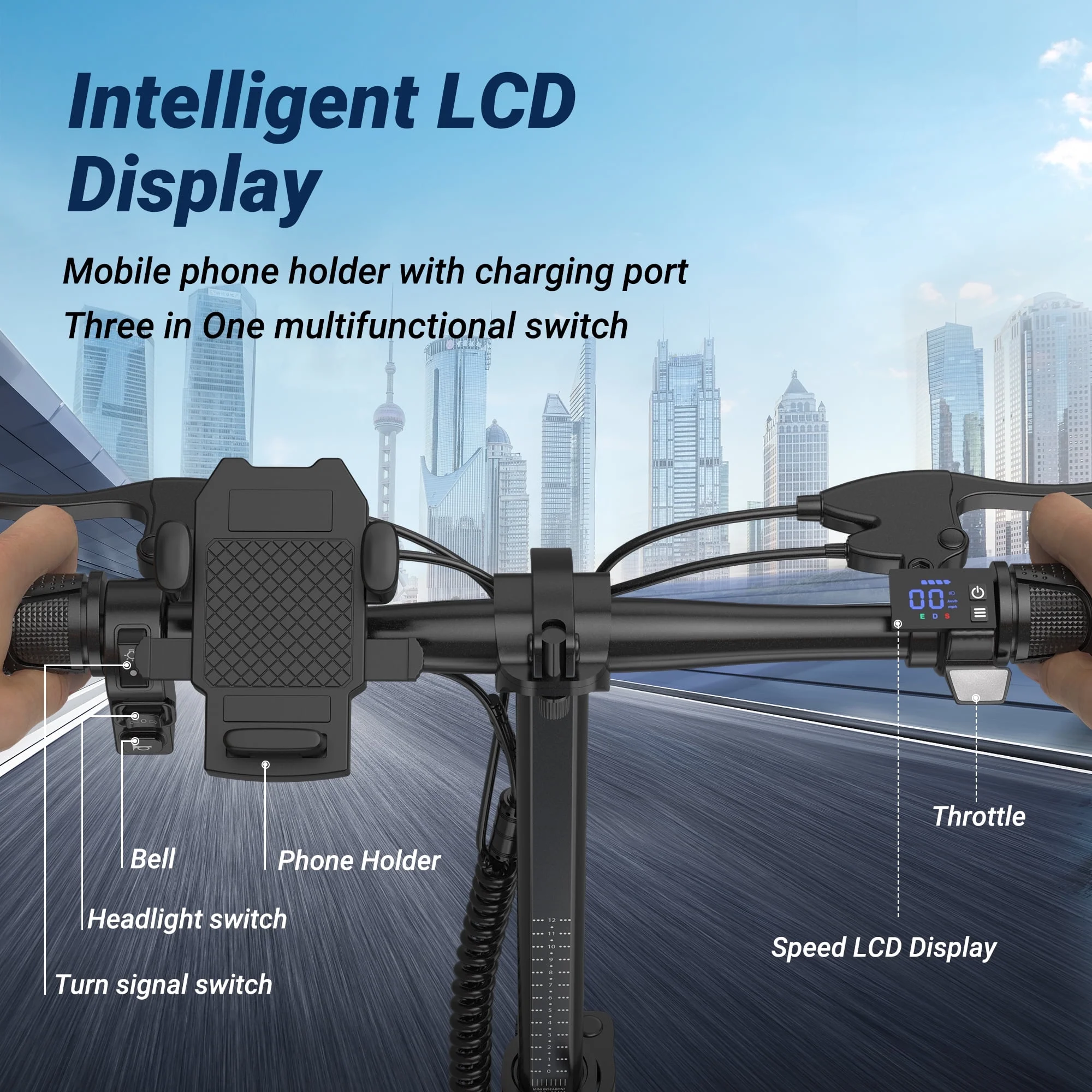 Electric Bike 14" Folding Ebike, 500W Peak Motor 40V/9.9AH Battery, Commuter City Ebike for Adults Teens, UL2849, Black - Image 3