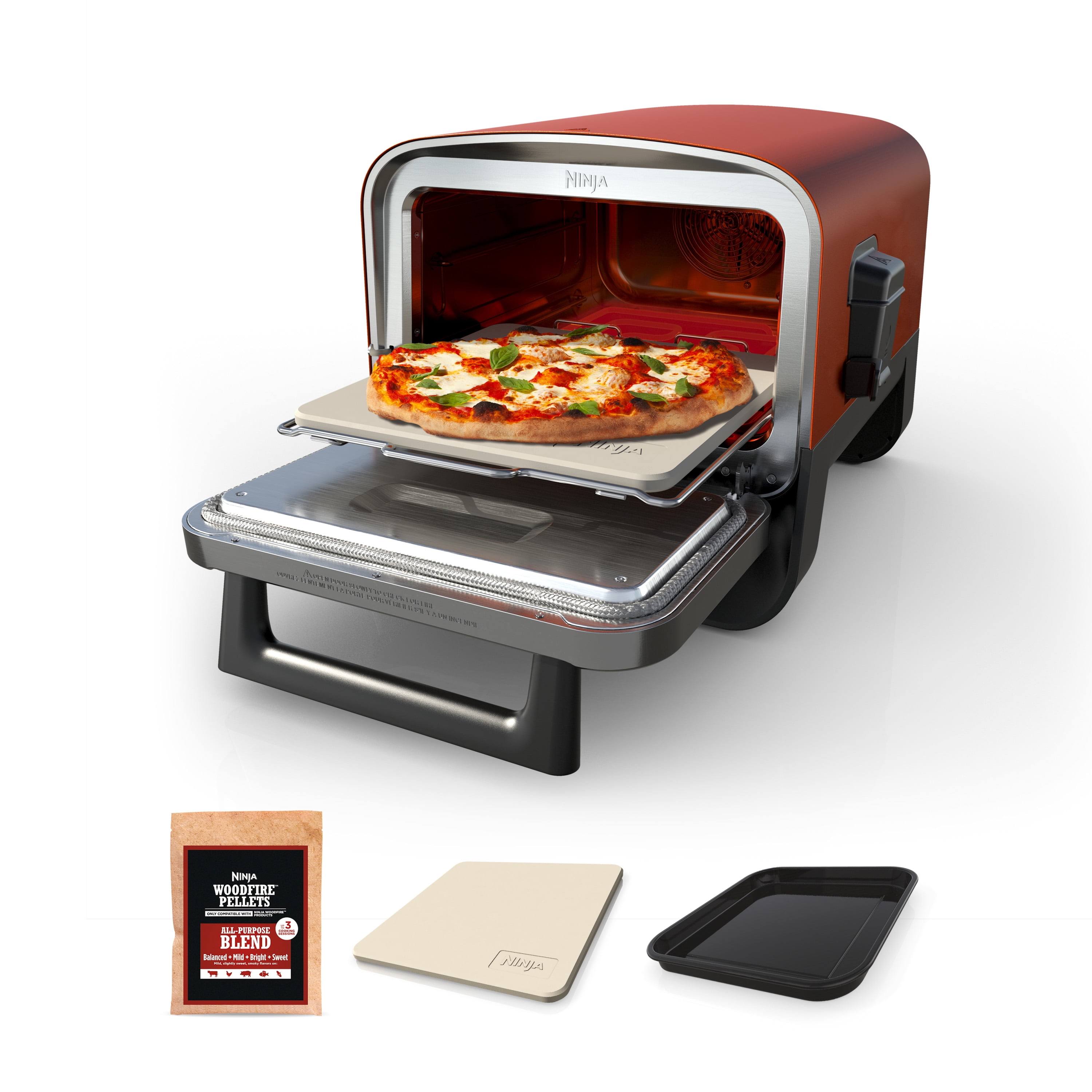 Ninja Woodfire Pizza Oven, 5-in-1 Outdoor Oven, 5 Pizza Settings, Ninja Woodfire Technology, Up to 700F Heat, BBQ Smoker, Electric