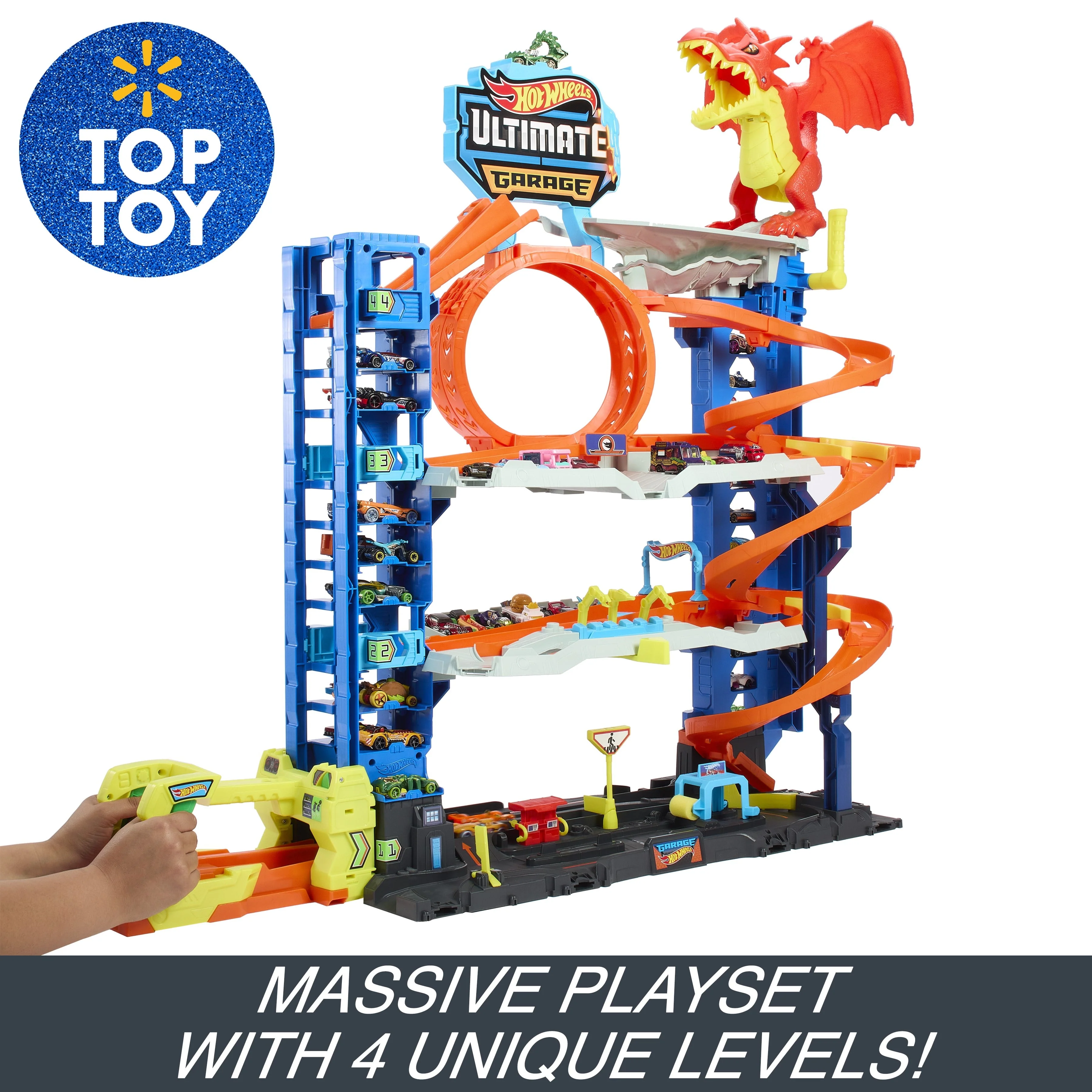 City Ultimate Garage Playset with 2 Die Cast Cars, Toy Storage for 50+ Cars Image 3