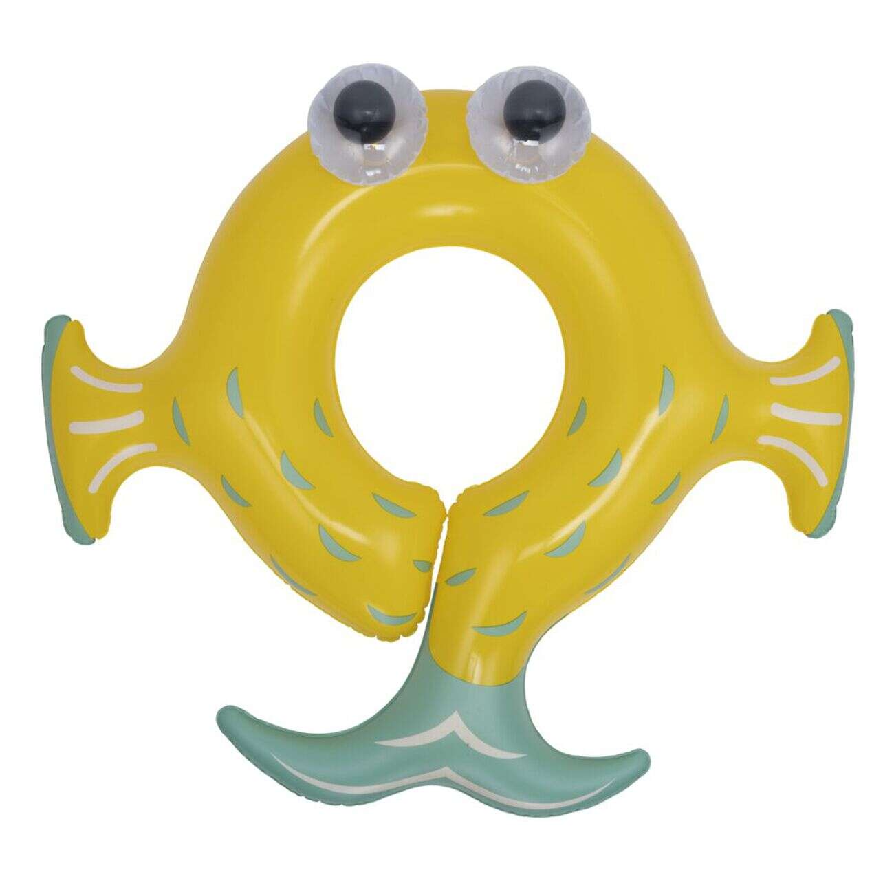 Bouée gonflable enfant forme poisson jaune gros yeux 75x72xH20cm