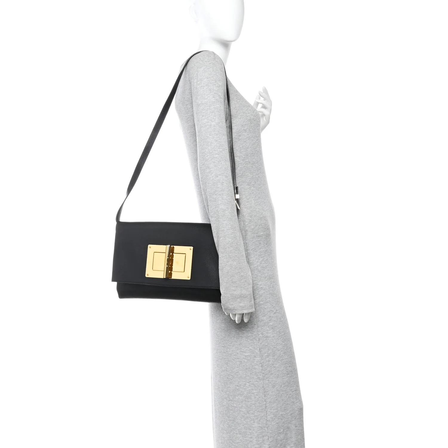 Calfskin Natalia Convertible Clutch Black