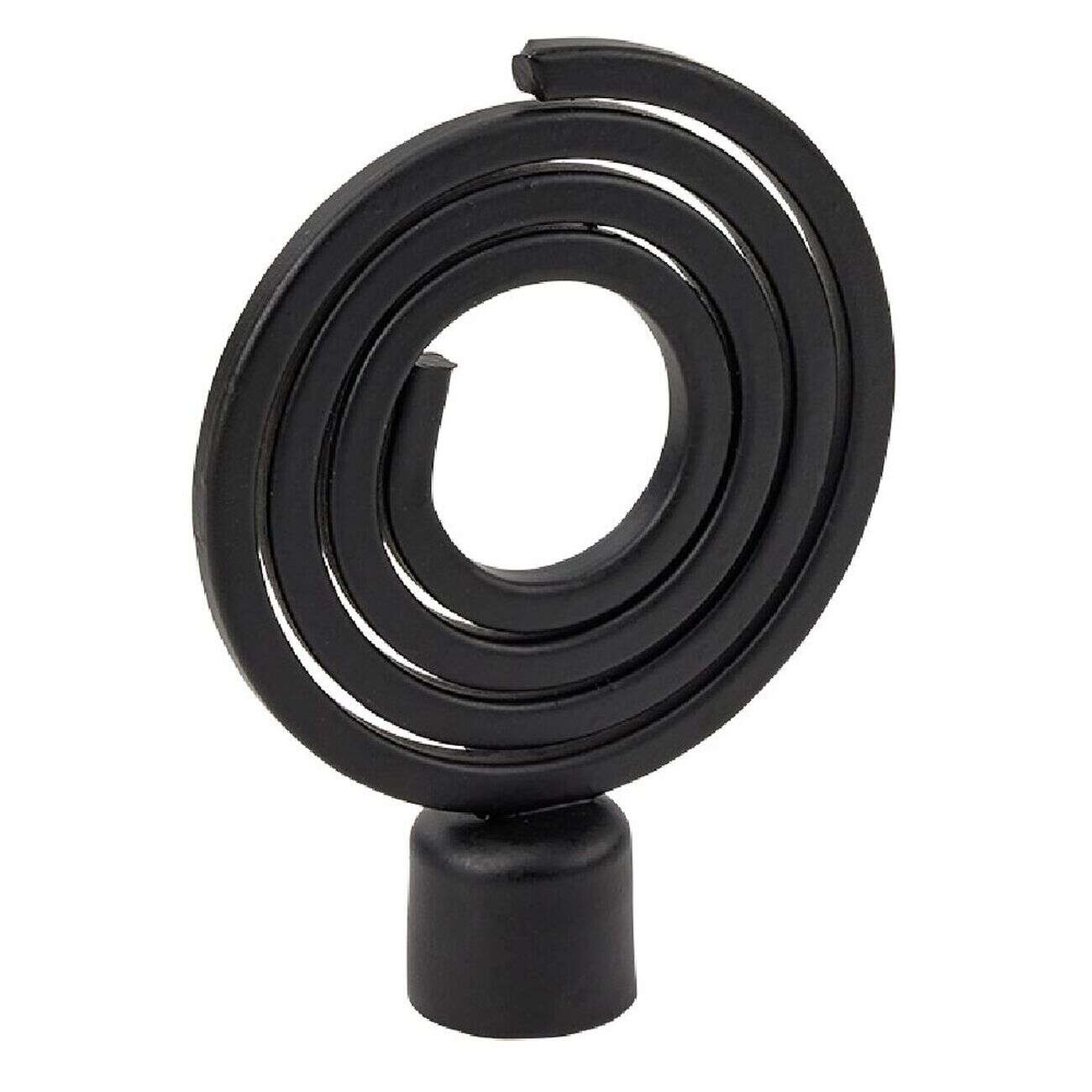 Embout tringle à rideau Ø16 mm métal forme spirale noir mat x2