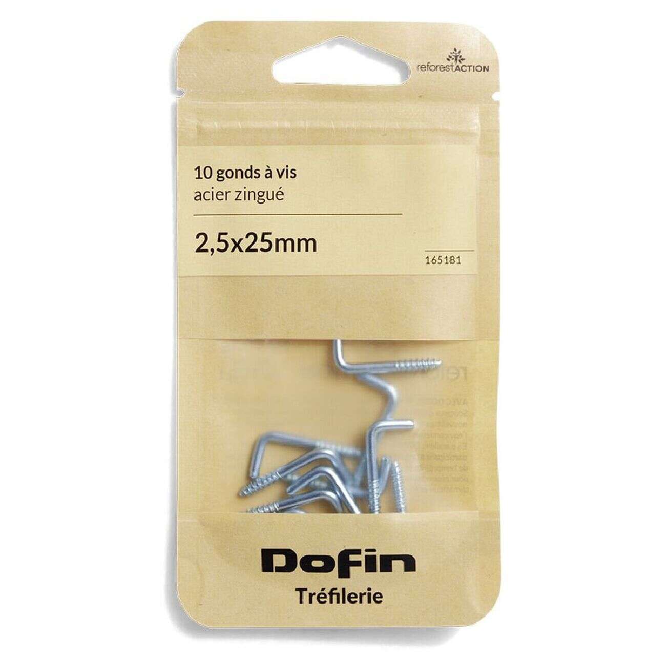 10 gonds à vis acier zingué - 2,5x25 mm