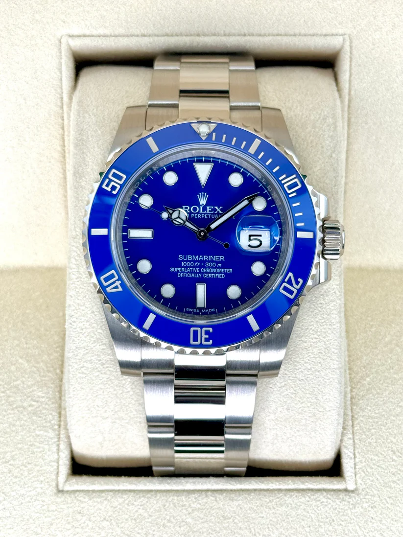 [Super Clone]Rolex Submariner Date Smurf 18ct  41mm White Gold / Blue R116619LB