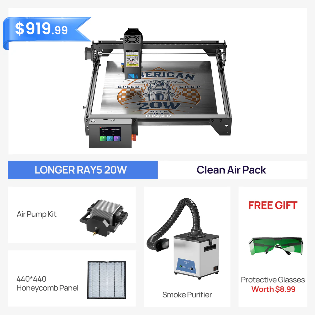 Graveur laser RAY5 20W plus long