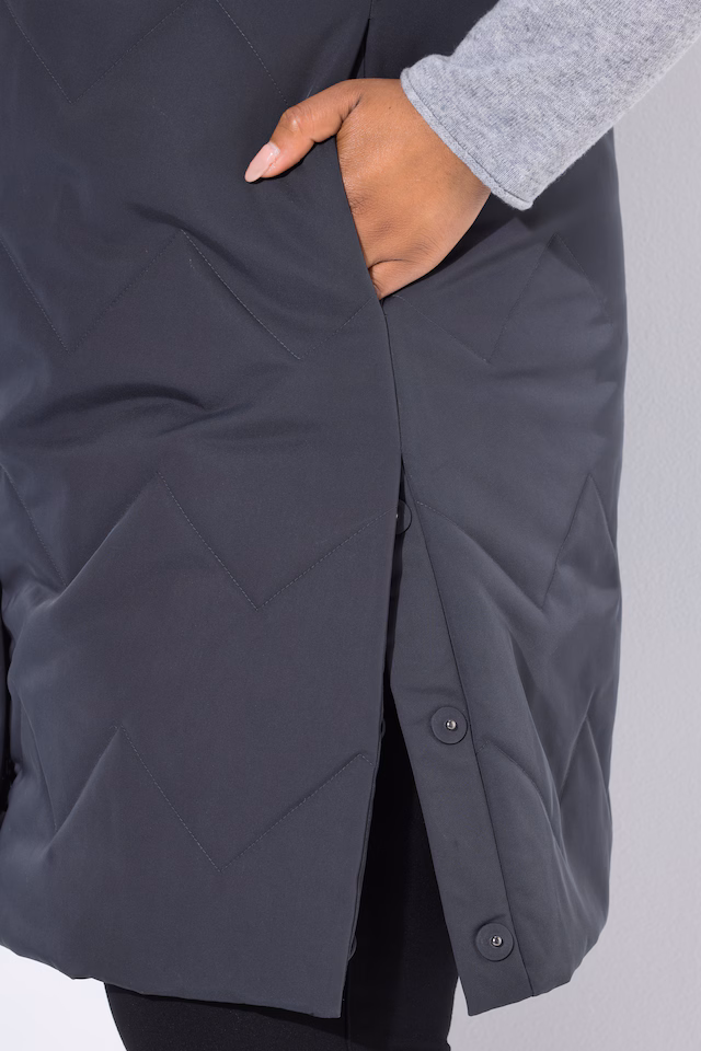 Long Quilted Turtleneck Vest
