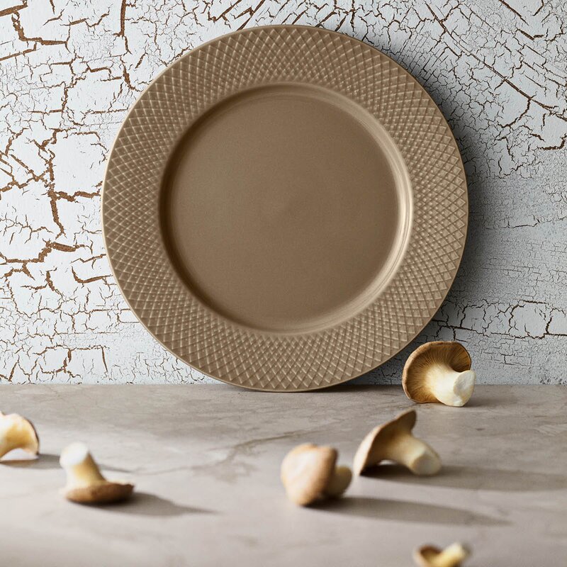 Rhombe Earth middagstallerken 27 cm clay