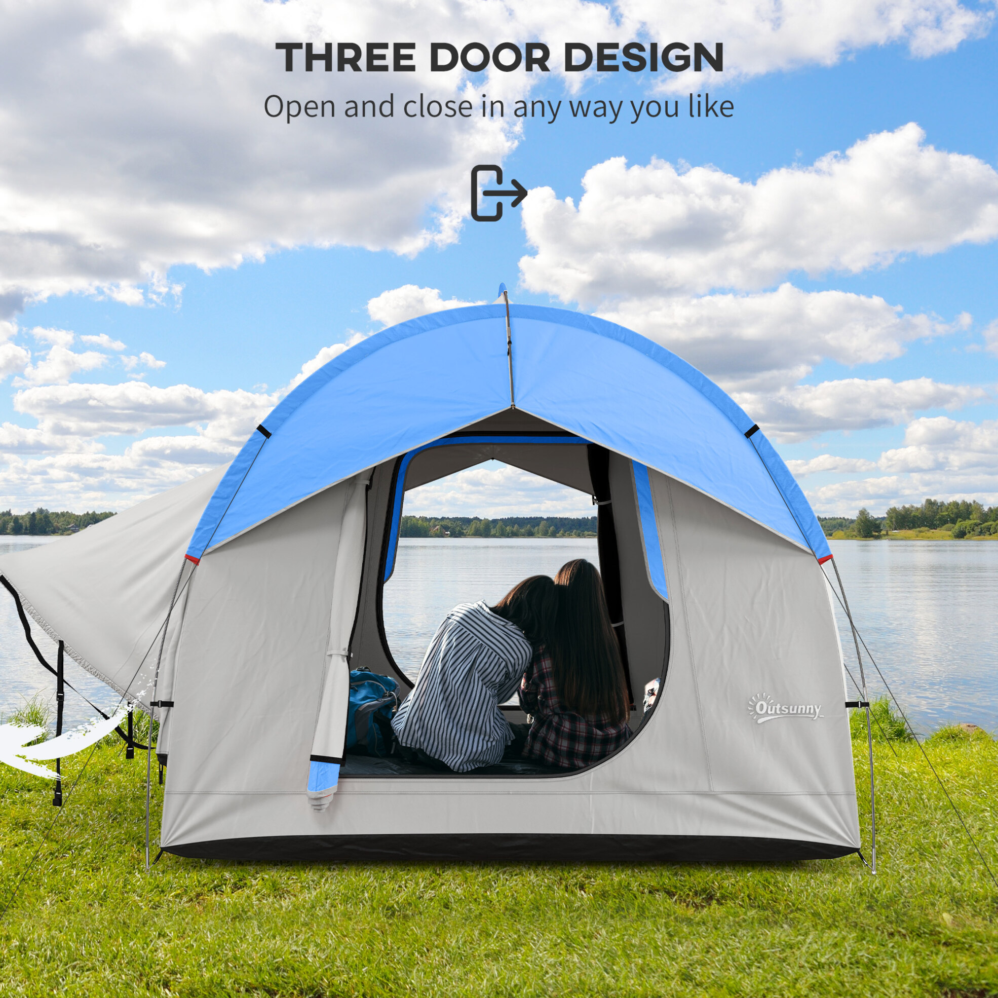 SUV Camping Tent , 2000mm Waterproof Truck with 3 Doors and Mesh Window, Car Camping Tailgate Tent for 5-6 Person Camping, Outdoor Travel, Mountaineering, Fishing, Wild Survival, Blue(Blue) - Image 2