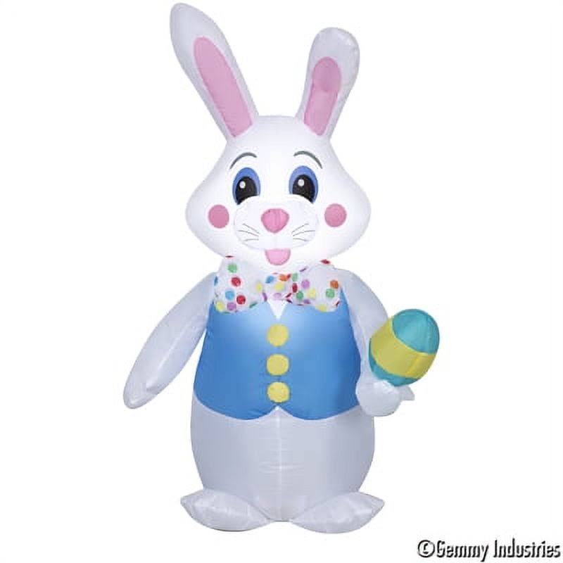 Airblown White Bowtie Bunny with Vest SM, Multicolor