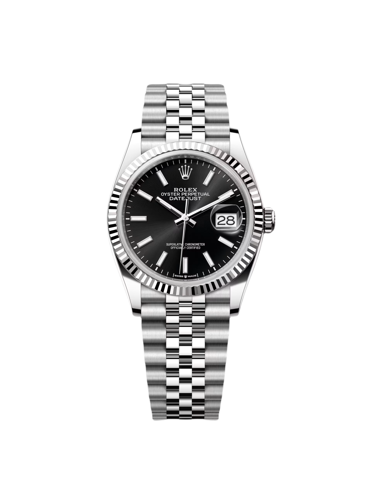 【Super Clone】 RLX  Datejust 36mm 126234 Black Index Jubilee Stainless Steel Mens Watch