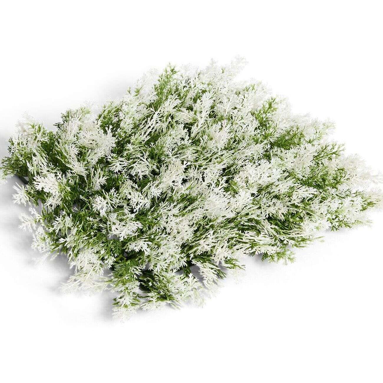 Carré végétal artificiel cyprès vert et blanc 25x25cm clipsable