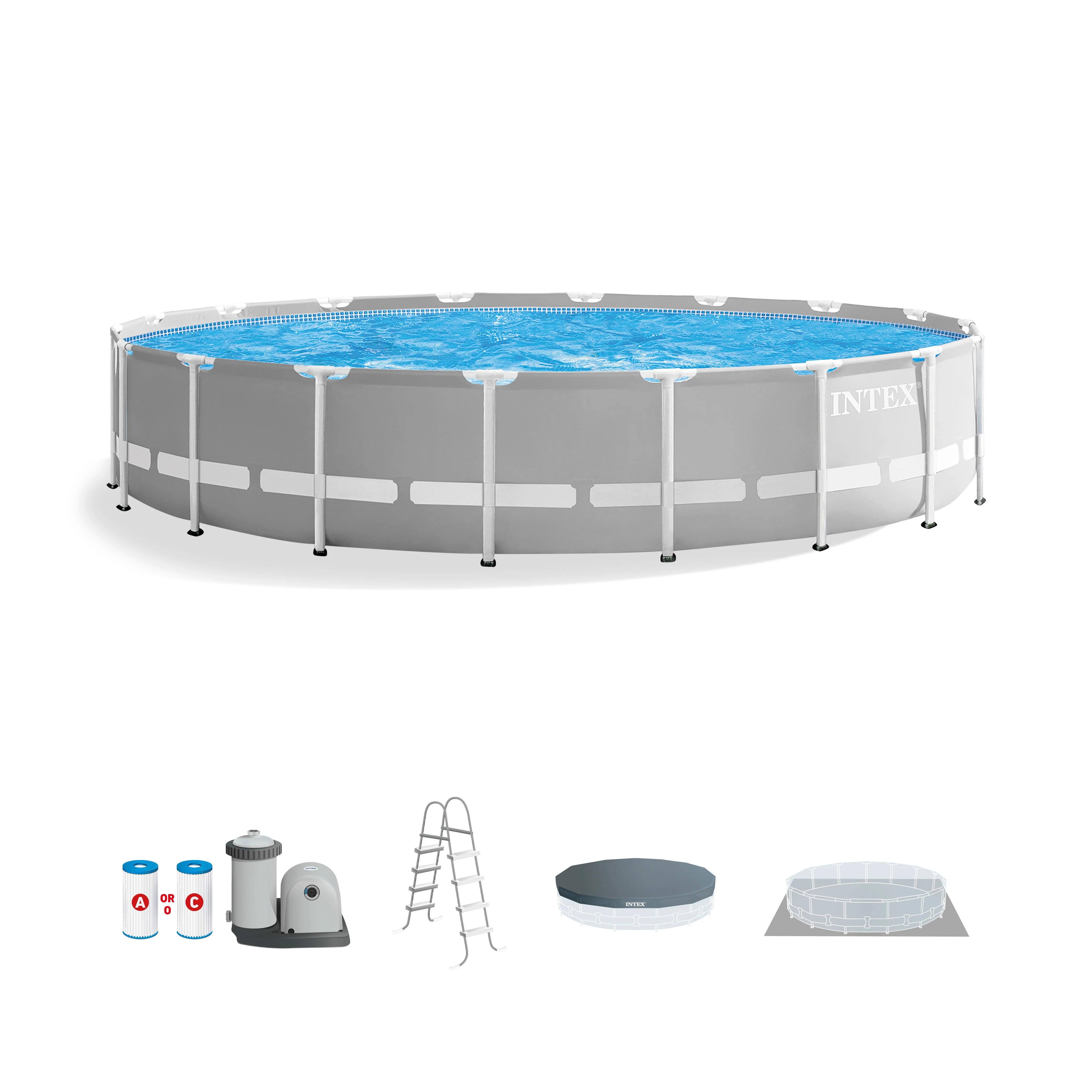 Intex 26719EH 14ft x 42in Prism Frame Above Ground Swimming Pool with Pump
