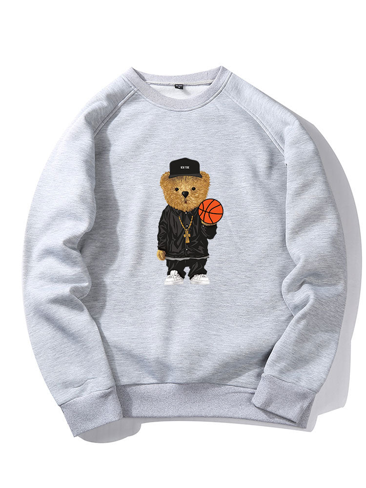 Sweat-shirt imprimé ours basketteur