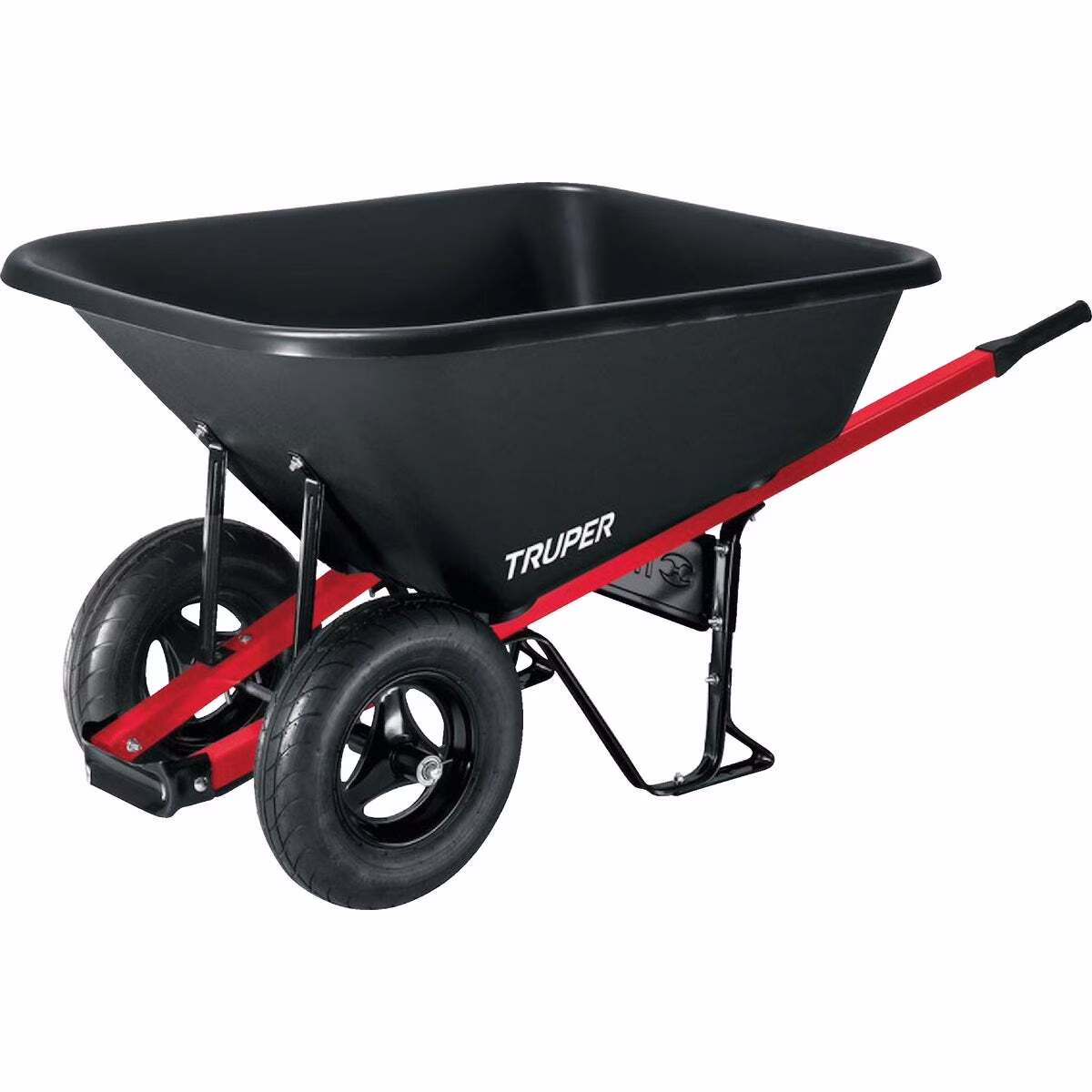 8 cu ft / 300 lb Capacity Duas Poly Wheelbarrow with Wood Handle