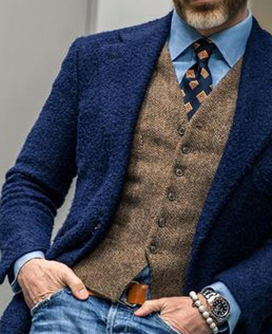Blazer décontracté à col à revers uni et simple boutonnage OK